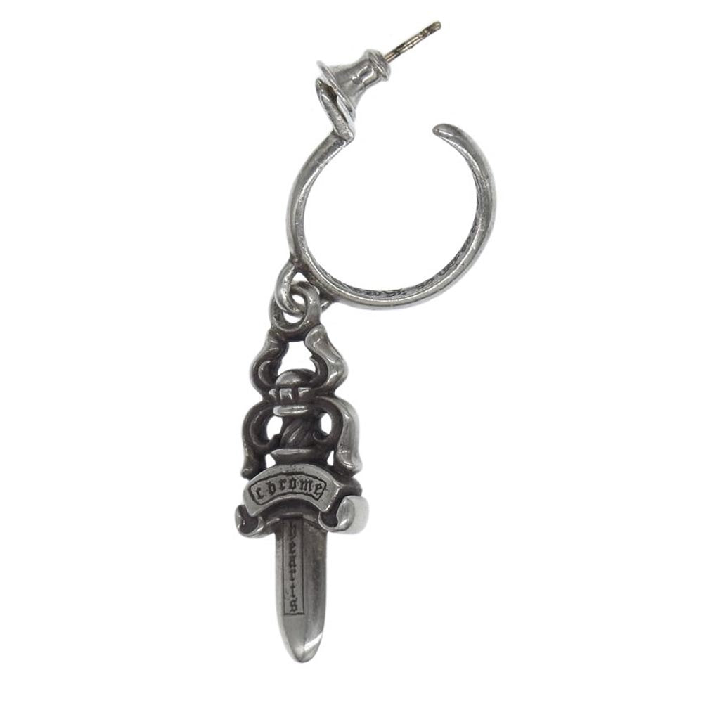 CHROME HEARTS クロムハーツ（原本無） No5 DAGGER #5 ダガーフープ ピアス シルバー系 10.5号【中古】