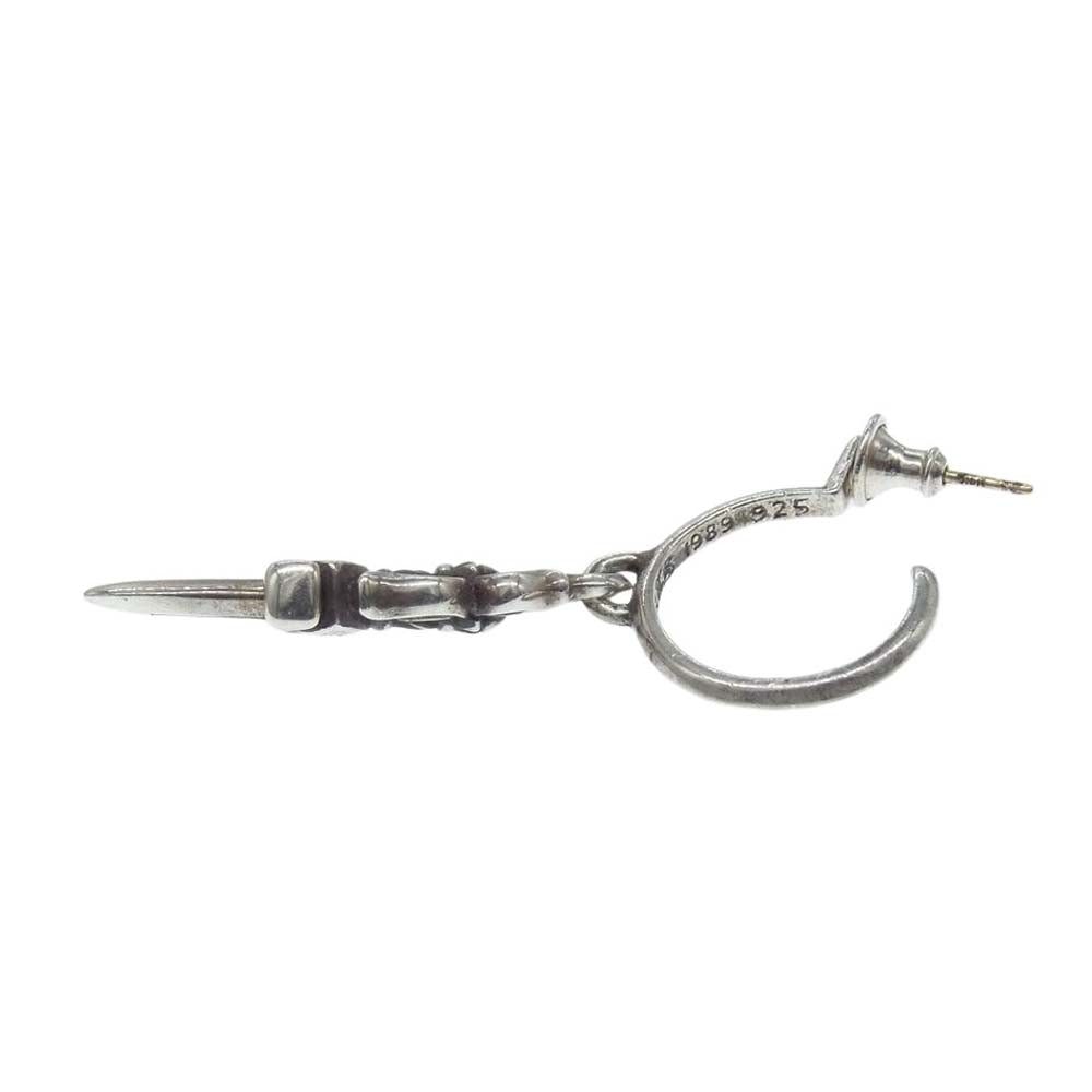 CHROME HEARTS クロムハーツ（原本無） No5 DAGGER #5 ダガーフープ ピアス シルバー系 10.5号【中古】