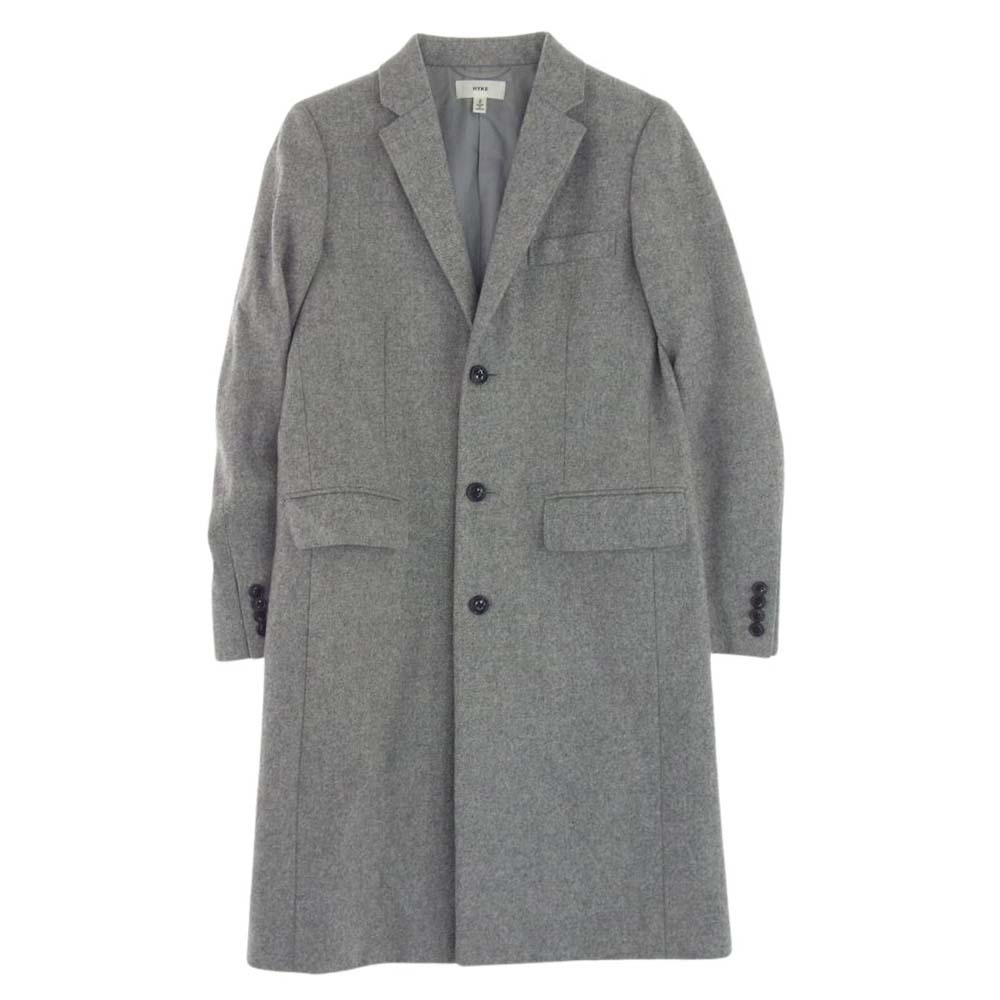 HYKE ハイク 142-17027 WOOL COAT ウール ロング チェスター コート グレー系 2【中古】