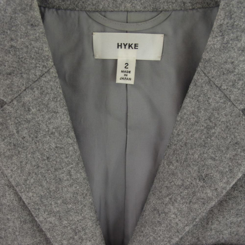 HYKE ハイク 142-17027 WOOL COAT ウール ロング チェスター コート グレー系 2【中古】