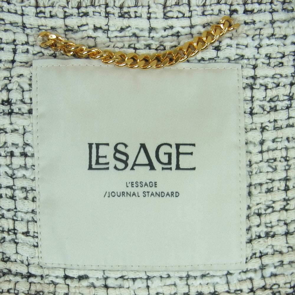 リサージ JOURNAL STANDARD L'ESSAGE ジャーナル スタンダード レサージュ GIOLICA ツイード ギャザー ベスト グレー系 オフホワイト系 サイズ表記なし【中古】
