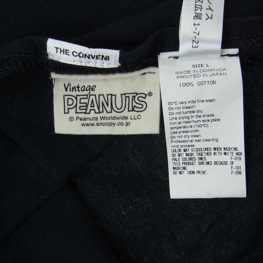 FRAGMENT DESIGN フラグメントデザイン PUM-20110-C THE CONVENI × PEANUTS Front Print Tee  ザ コンビニ ピーナッツ スヌーピー プリント 半袖 Tシャツ ブラック系 L ドミニカ共和国製【中古】
