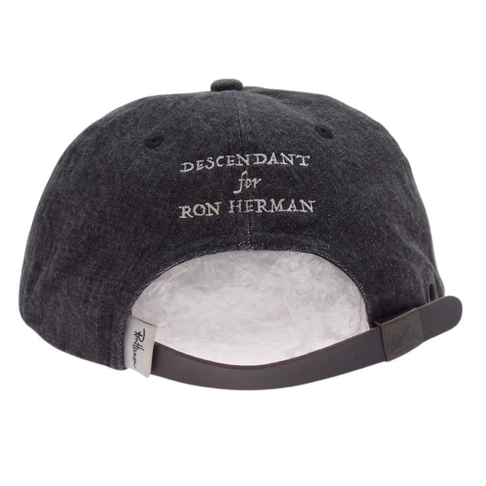 DESCENDANT ディセンダント × Ron Herman ロンハーマン別注  ロゴ刺繍 デニム 6パネル キャップ 帽子 グレー系 F【中古】