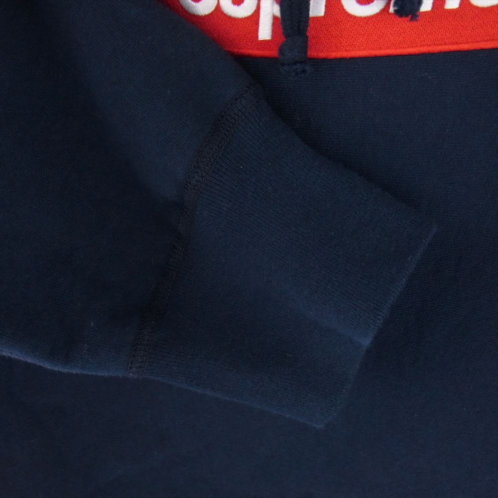 Supreme シュプリーム 16AW フェイクバスターズ鑑定済 Box Logo Hooded Sweatshirt ボックスロゴ フーデッドスウェットシャツ プルオーバー パーカー ネイビー系 XL【中古】