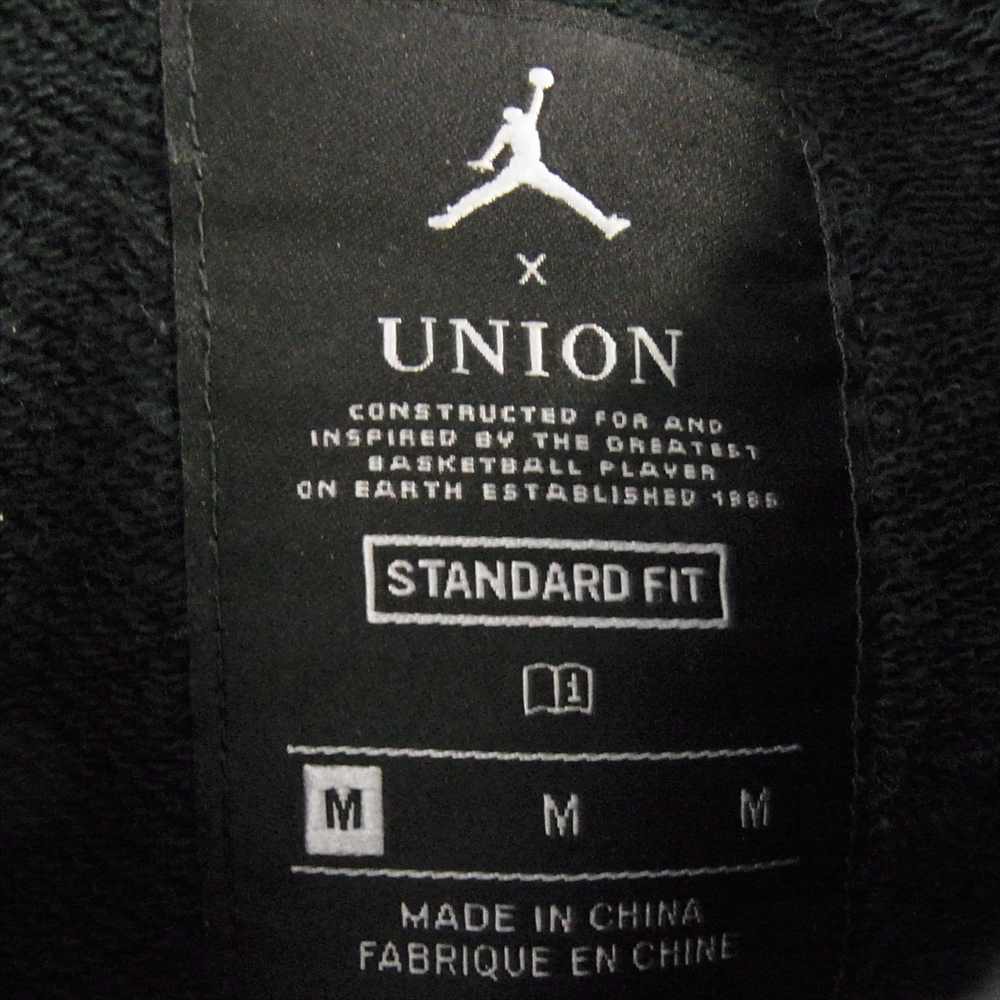 NIKE AIR JORDAN ナイキ ジョーダン CV1348-010 × UNION ユニオン LA Flying High Hoodie フライングハイ フーディー ロゴ刺繍 プリント パーカー ブラック系 M【中古】