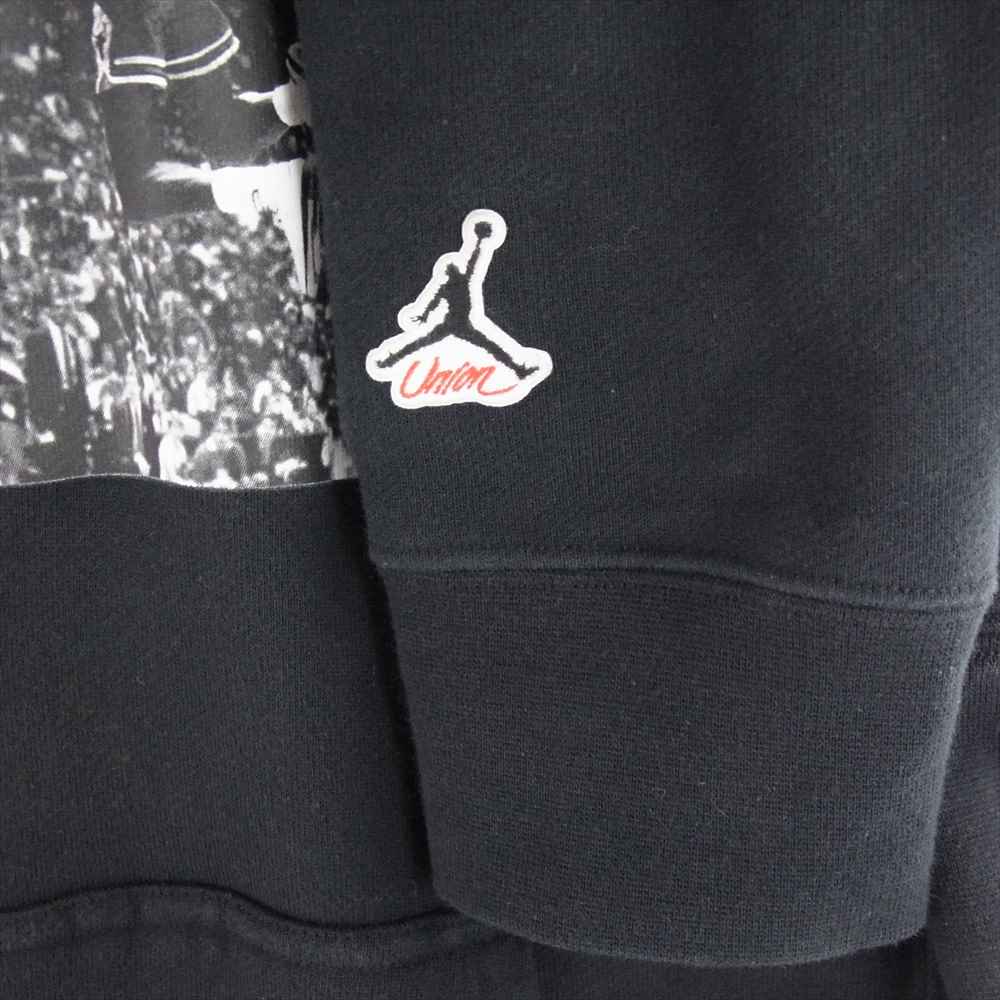 NIKE AIR JORDAN ナイキ ジョーダン CV1348-010 × UNION ユニオン LA Flying High Hoodie フライングハイ フーディー ロゴ刺繍 プリント パーカー ブラック系 M【中古】