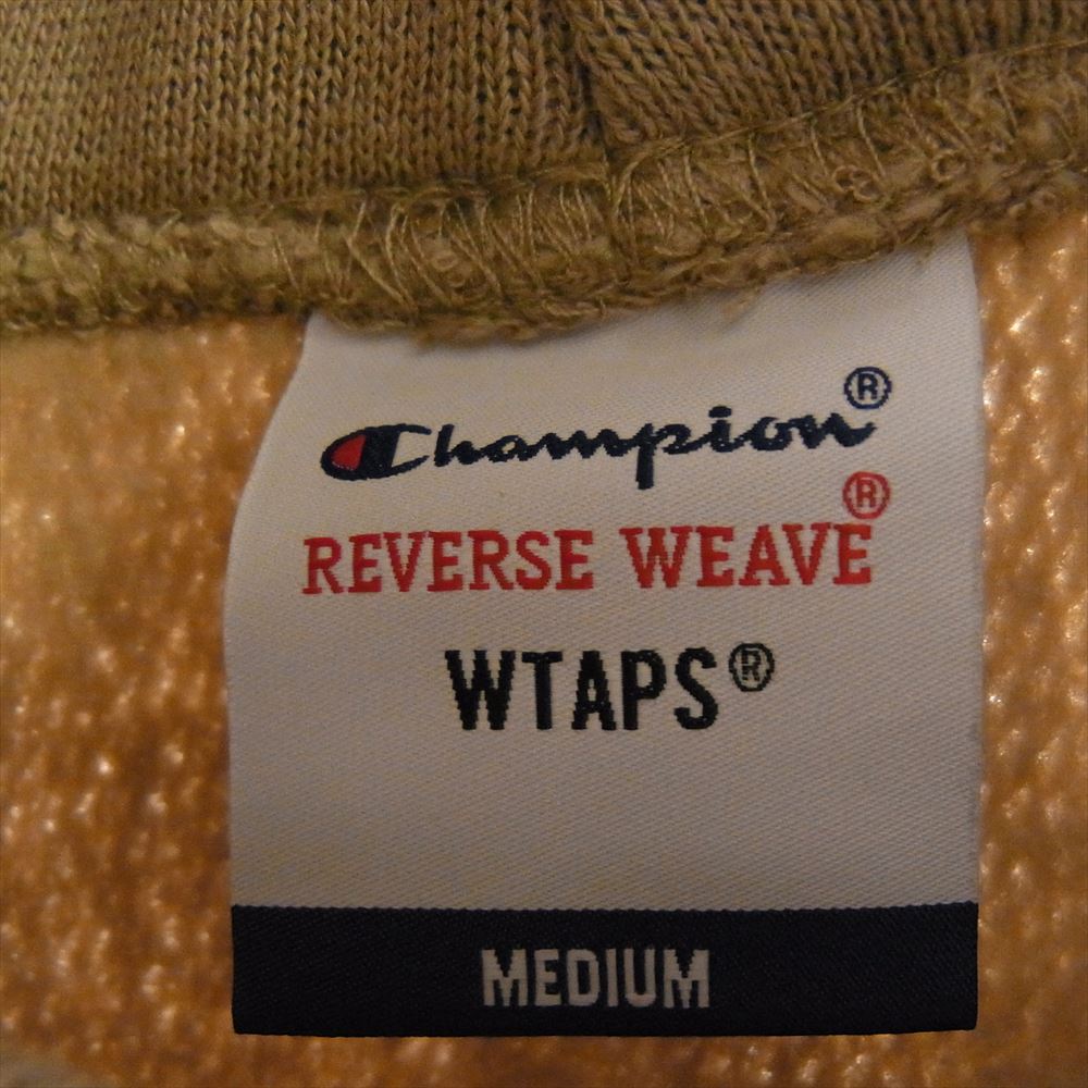 WTAPS ダブルタップス 21AW C8-U126 × Champion チャンピオン REVERSE WEAVE リバースウィーブ ACADEMY HOODED アカデミー フーデッド ロゴ パーカー フーディー ライトブラウン系 M【中古】