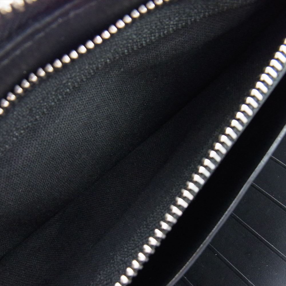 Yohji Yamamoto POUR HOMME ヨウジヤマモトプールオム LARGE ZIPPERED WALLED レザー ラウンドジップ ウォレット 長財布 ブラック系【中古】