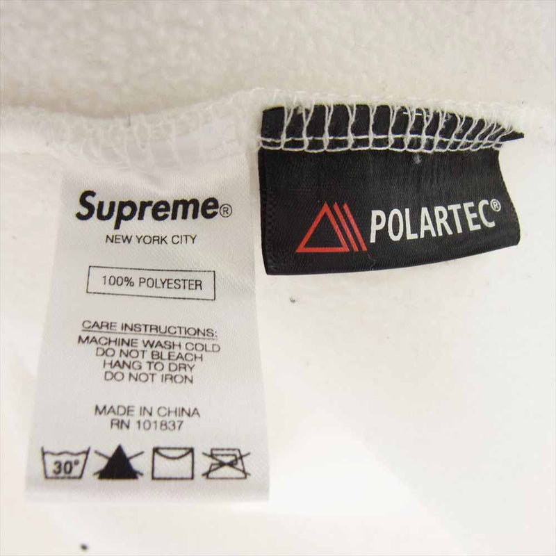 Supreme シュプリーム 19AW Polartec Half Zip Pullover ポーラテック ハーフジップ プルオーバー ボア フリース ジャケット スウェット ホワイト系 L【中古】