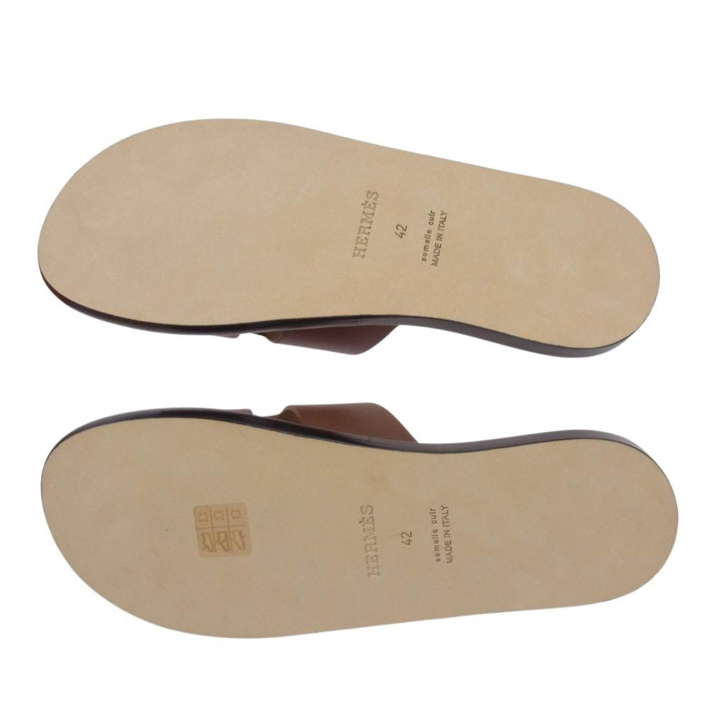 HERMES エルメス Izmir Sandals イズミール サンダル ブラウン系 42【極上美品】【中古】