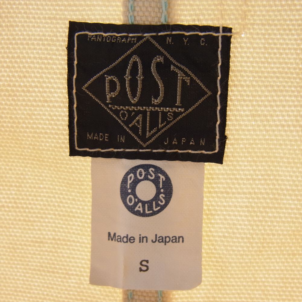 POST OVERALLS ポストオーバーオールズ 1111-CC Cotton Canvas DeLuxe Railroader コットン キャンバス デラックス レイルローダー カバーオール オフホワイト系 S【美品】【中古】