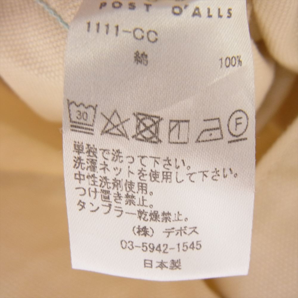POST OVERALLS ポストオーバーオールズ 1111-CC Cotton Canvas DeLuxe Railroader コットン キャンバス デラックス レイルローダー カバーオール オフホワイト系 S【美品】【中古】