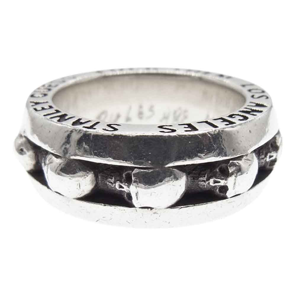 STANLEY GUESS スタンリーゲス ファックゼム スカル バンド リング シルバー系 21号【中古】
