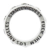 STANLEY GUESS スタンリーゲス ファックゼム スカル バンド リング シルバー系 21号【中古】