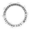STANLEY GUESS スタンリーゲス ファックゼム スカル バンド リング シルバー系 21号【中古】