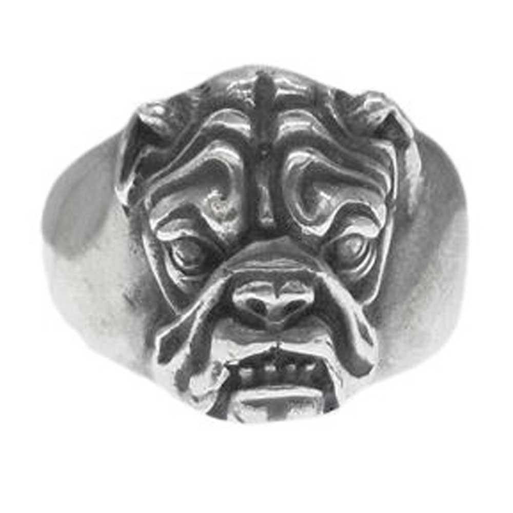 STANLEY GUESS スタンリーゲス ブルドッグ リング シルバー系 19号【中古】