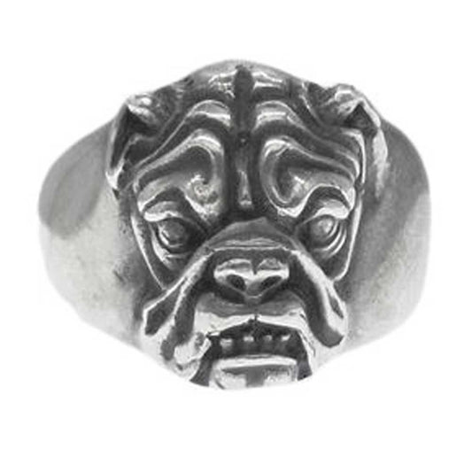 STANLEY GUESS スタンリーゲス ブルドッグ リング シルバー系 19号【中古】