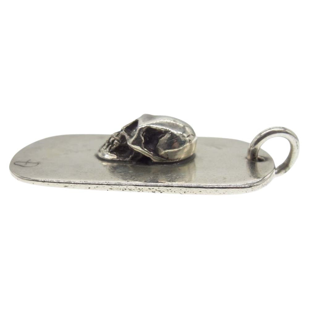 STANLEY GUESS スタンリーゲス ストーンアイカスタム スカル ドッグタグ ラージ ペンダントトップ シルバー系【中古】