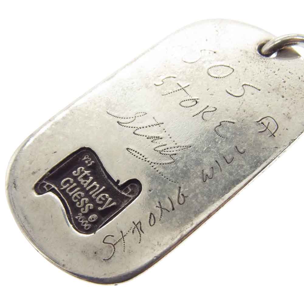 STANLEY GUESS スタンリーゲス ストーンアイカスタム スカル ドッグタグ ラージ ペンダントトップ シルバー系【中古】
