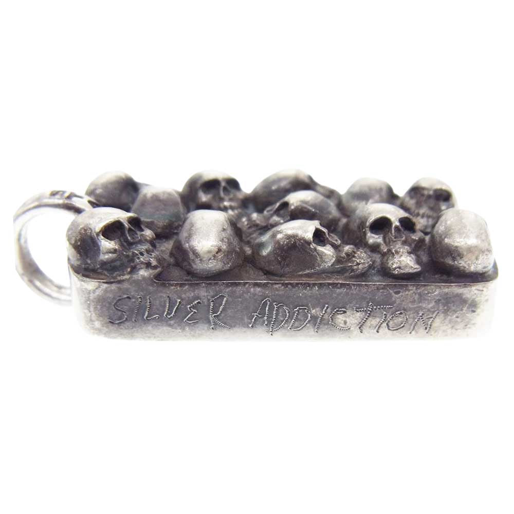 STANLEY GUESS スタンリーゲス マルチスカル ウッド リバーシブル ドッグタグ スモール ペンダントトップ シルバー系 ブラック系【中古】