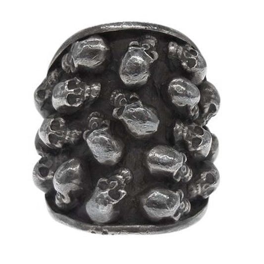 STANLEY GUESS スタンリーゲス マルチスカル オーバル リング シルバー系 21号【中古】