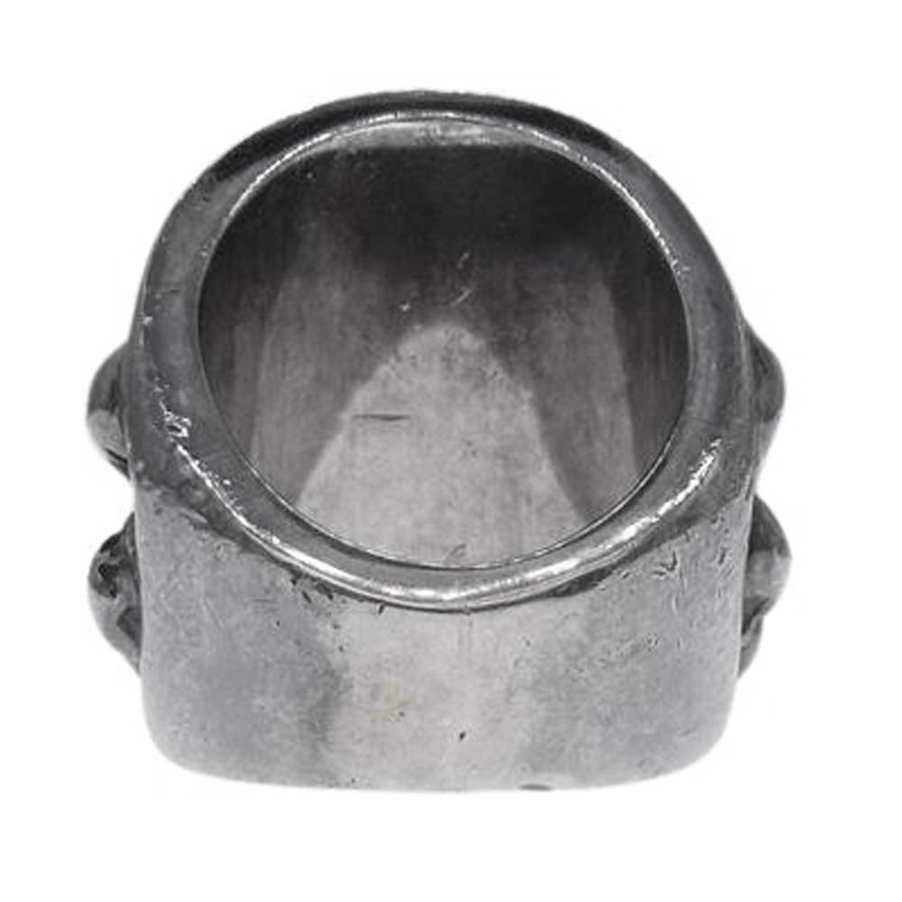 STANLEY GUESS スタンリーゲス マルチスカル オーバル リング シルバー系 21号【中古】