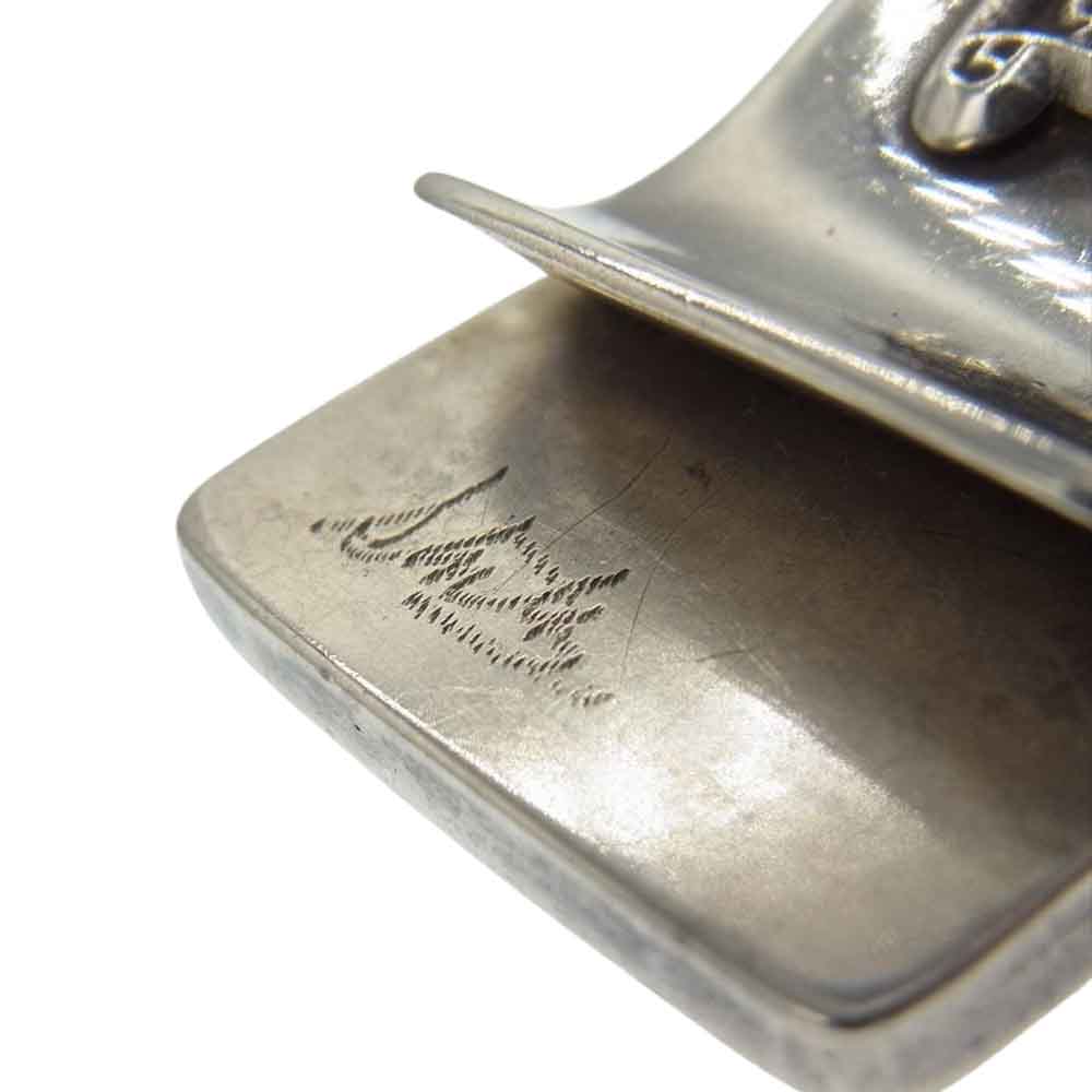 STANLEY GUESS スタンリーゲス ウッド マネークリップ シルバー系【中古】