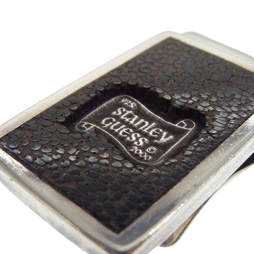 STANLEY GUESS スタンリーゲス ウッド マネークリップ シルバー系【中古】
