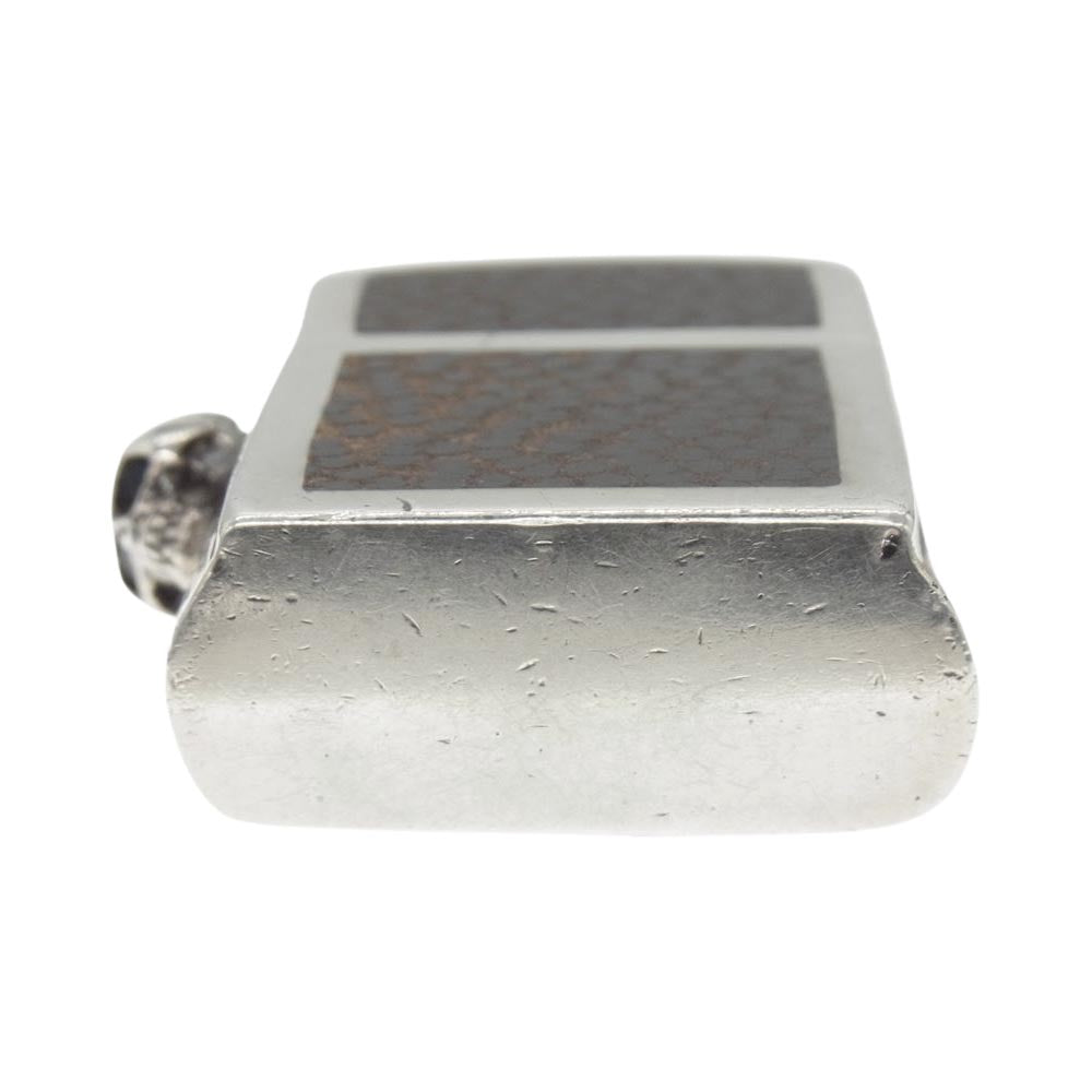 STANLEY GUESS スタンリーゲス スカルヒンジ ウッド ジッポライターケース Zippo シルバー系【中古】