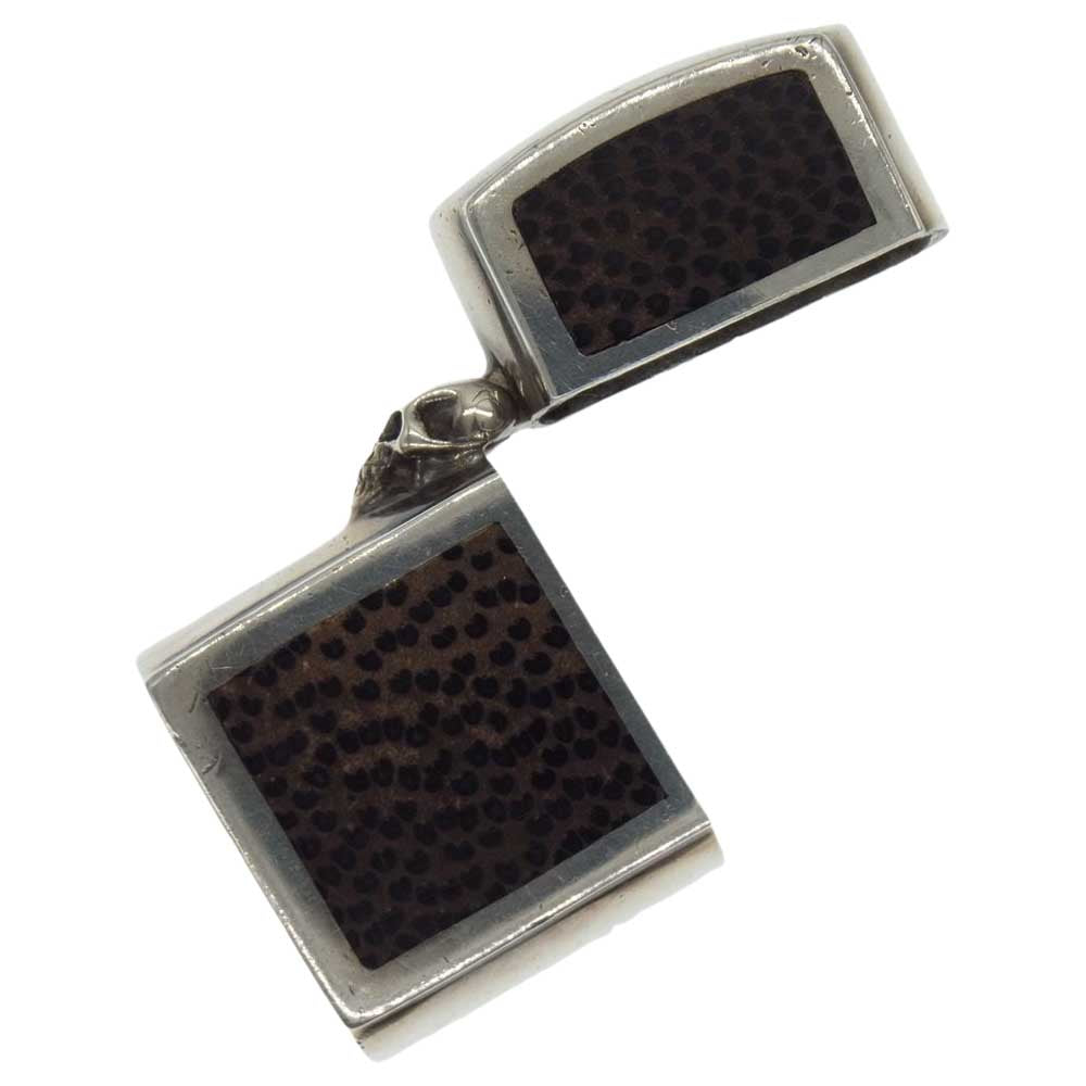 STANLEY GUESS スタンリーゲス スカルヒンジ ウッド ジッポライターケース Zippo シルバー系【中古】
