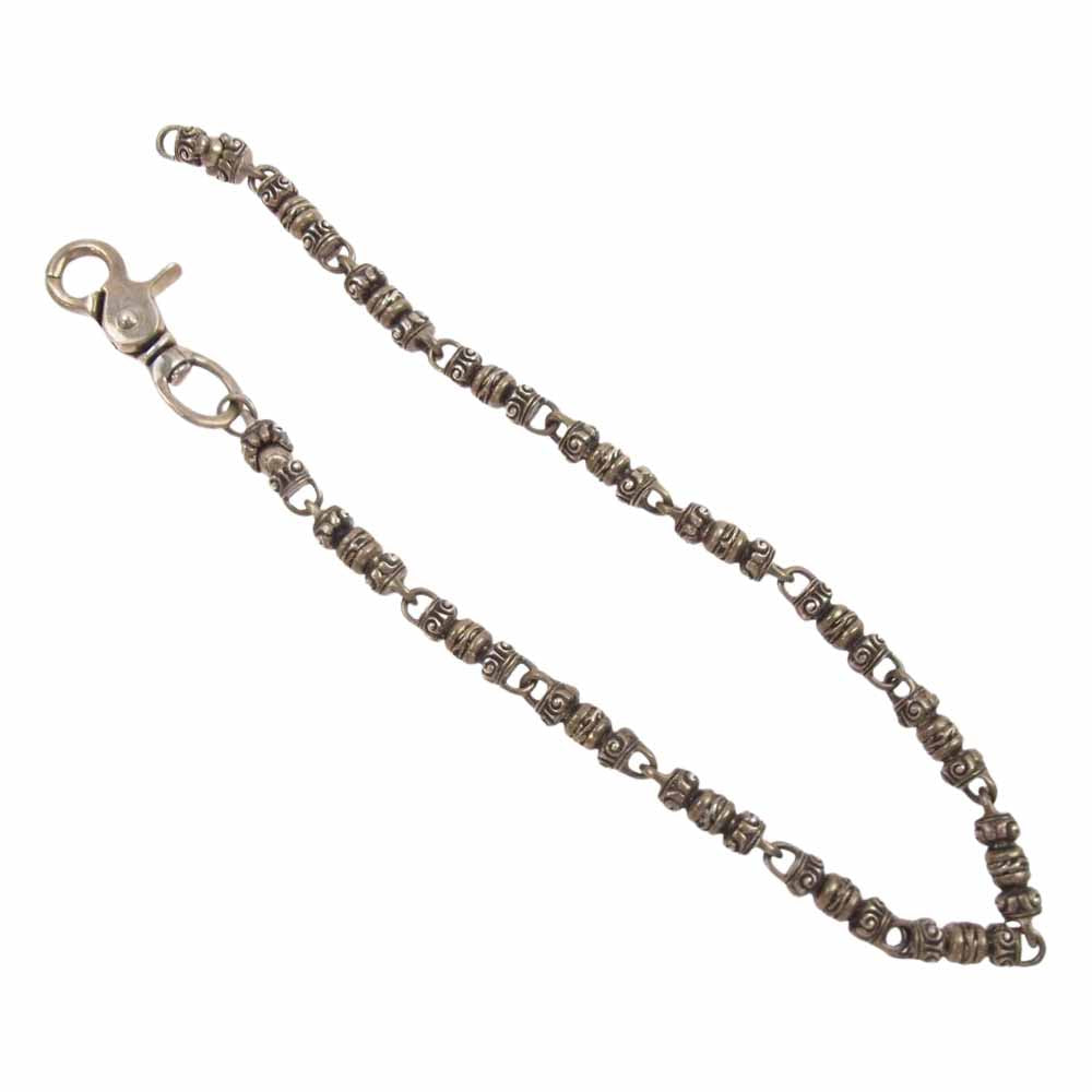 STANLEY GUESS スタンリーゲス ウッドクリップ オールシルバーボール ウォレットチェーン シルバー系【中古】