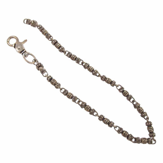STANLEY GUESS スタンリーゲス ウッドクリップ オールシルバーボール ウォレットチェーン シルバー系【中古】