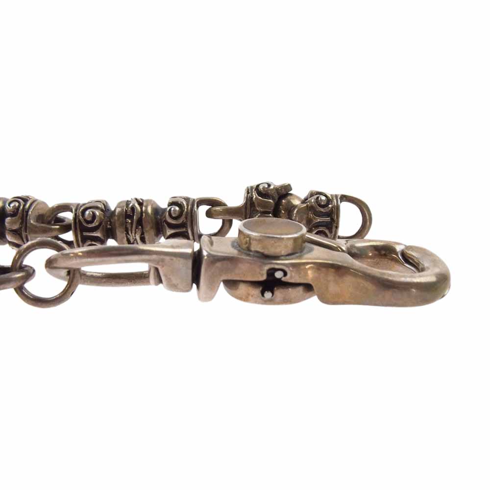 STANLEY GUESS スタンリーゲス ウッドクリップ オールシルバーボール ウォレットチェーン シルバー系【中古】