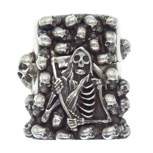 STANLEY GUESS スタンリーゲス 全面マルチスカル ジッポライターケース Zippo シルバー系【中古】