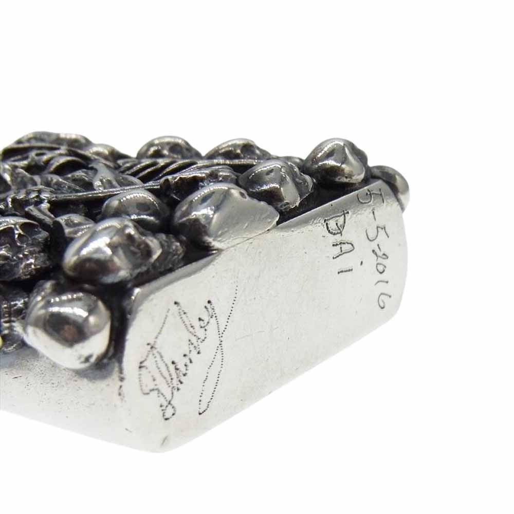 STANLEY GUESS スタンリーゲス 全面マルチスカル ジッポライターケース Zippo シルバー系【中古】