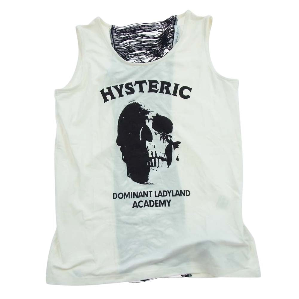 HYSTERIC GLAMOUR ヒステリックグラマー 0141CR01 フリンジ スカル プリント タンクトップ オフホワイト系 FREE【中古】