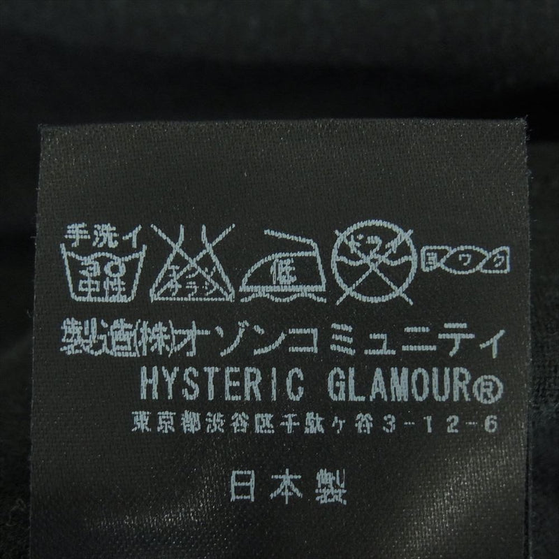 HYSTERIC GLAMOUR ヒステリックグラマー 0141CT08  カジノ Uネック プリント 半袖 Tシャツ ブラック系 FREE【中古】