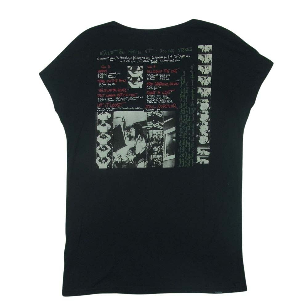 HYSTERIC GLAMOUR ヒステリックグラマー 0504CT01 ローリングストーンズ プリント スタッズ フリンジ ノースリーブ Tシャツ ブラック系 FREE【中古】