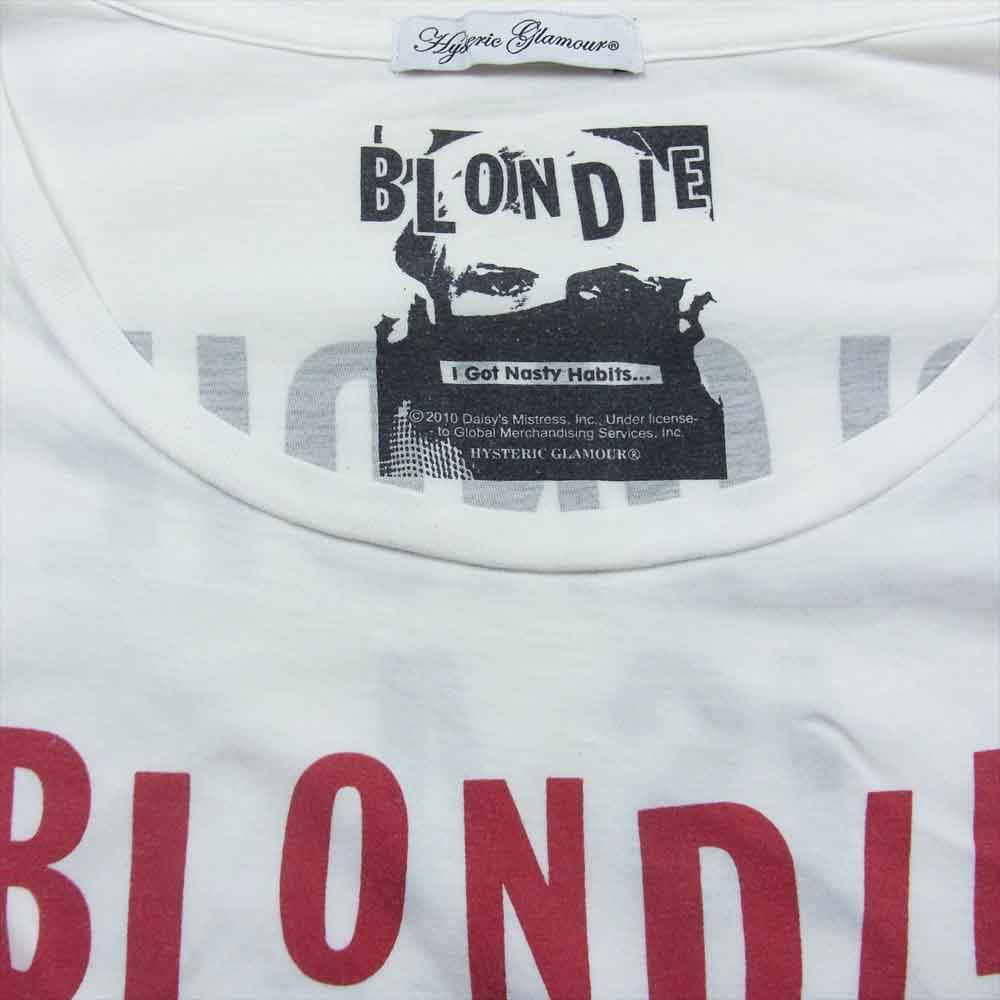 HYSTERIC GLAMOUR ヒステリックグラマー 0102CT06 BLONDIE 半袖 クルーネック プリント Tシャツ  ホワイト系 F【中古】