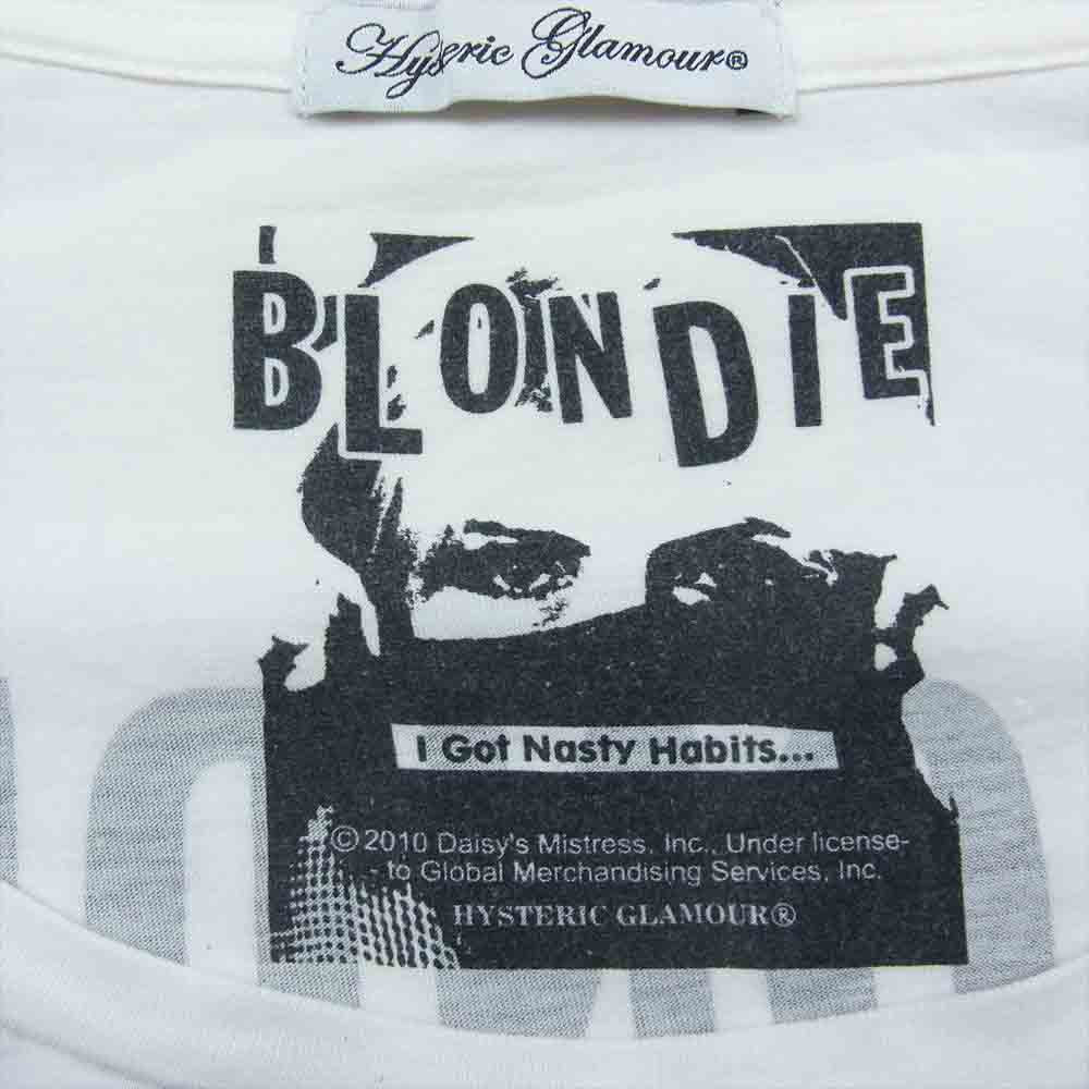 HYSTERIC GLAMOUR ヒステリックグラマー 0102CT06 BLONDIE 半袖 クルーネック プリント Tシャツ  ホワイト系 F【中古】