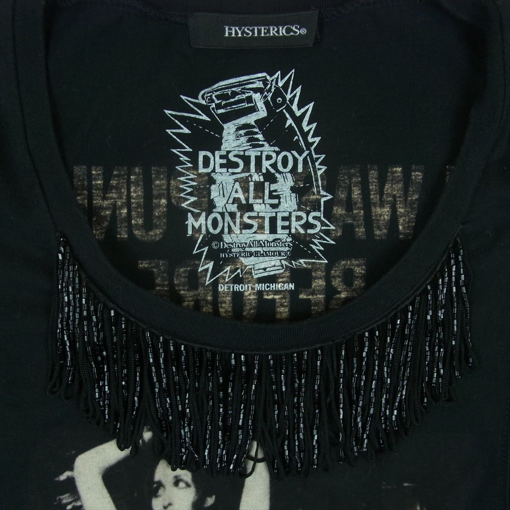 HYSTERIC GLAMOUR ヒステリックグラマー 0533CT04 DESTROY ALL MONSTERS ガール 半袖 Tシャツ ブラック系 FREE【中古】