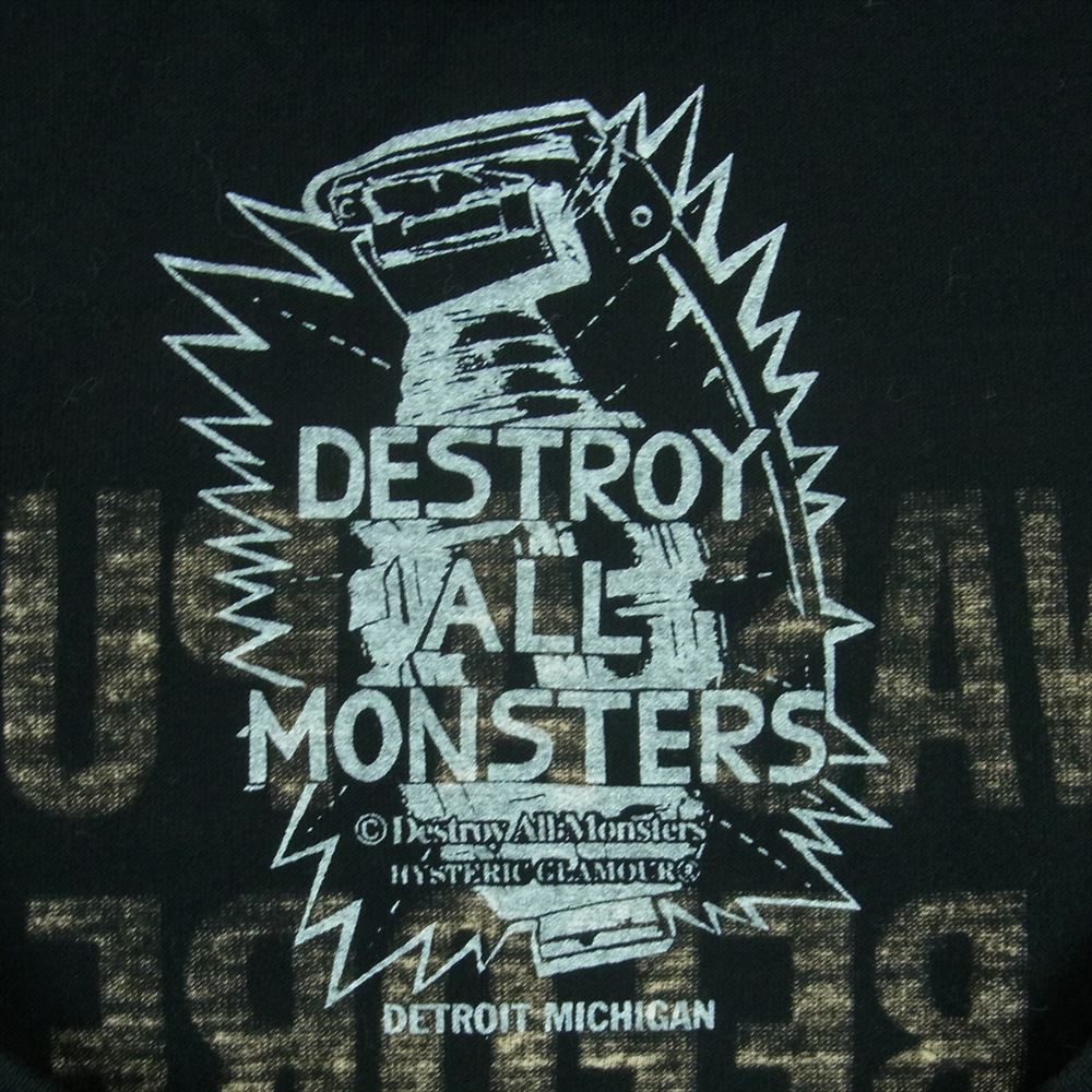 HYSTERIC GLAMOUR ヒステリックグラマー 0533CT04 DESTROY ALL MONSTERS ガール 半袖 Tシャツ ブラック系 FREE【中古】