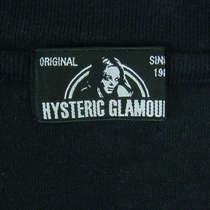 HYSTERIC GLAMOUR ヒステリックグラマー 0163CL06 CRASH BABY pt ガール プリント 七分袖 Tシャツ ブラック系 FREE【中古】