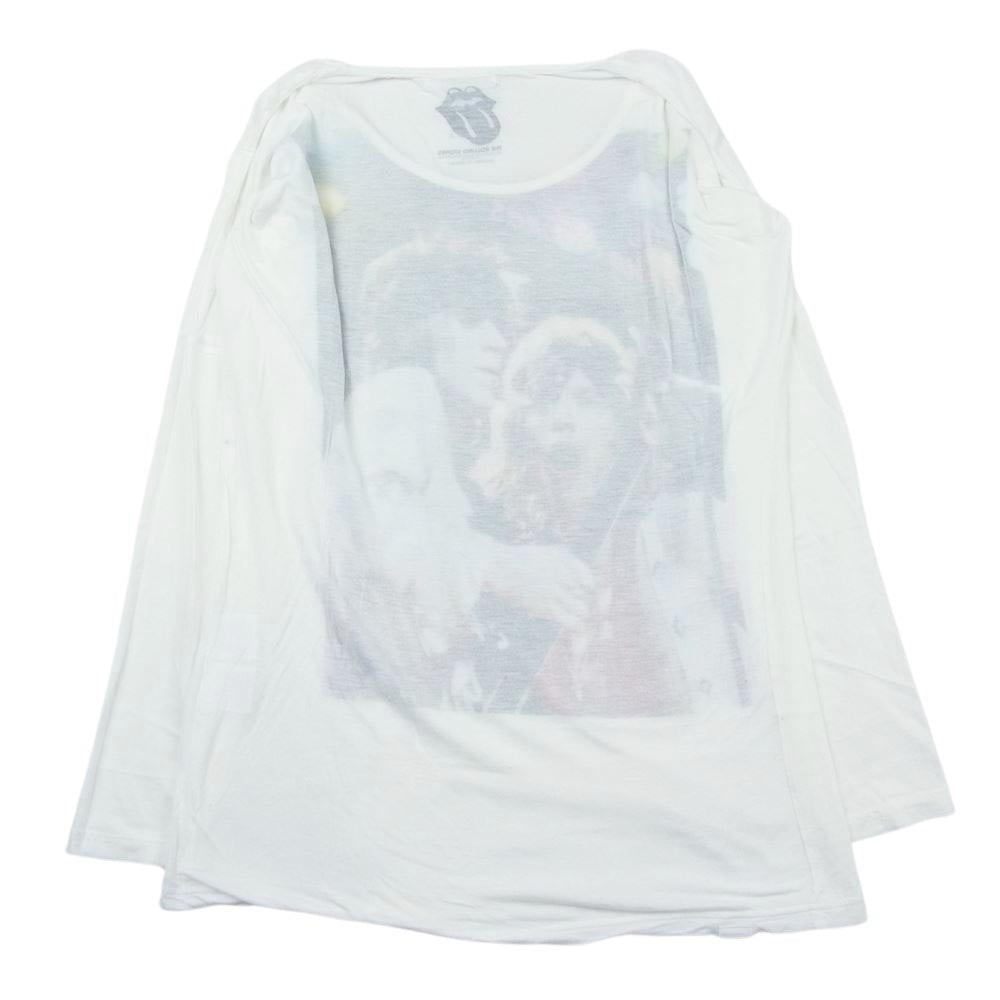 HYSTERIC GLAMOUR ヒステリックグラマー 0534CL01 ローリングストーンズ Uネック 長袖 ロングスリーブ プリント Tシャツ ホワイト系 F【中古】