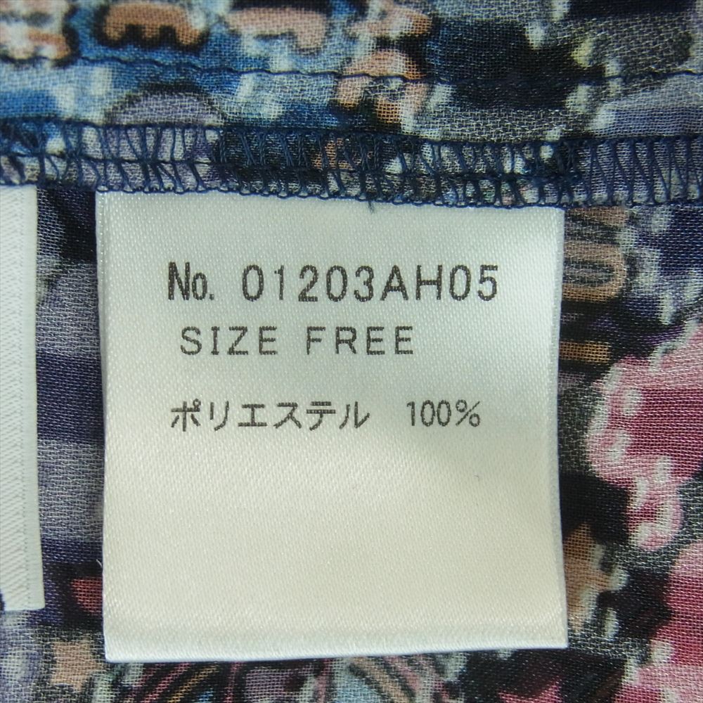 HYSTERIC GLAMOUR ヒステリックグラマー 01203AH05 PSYCHEDELIC HYS BEAR柄 ベアー フリル ブラウス シアー シャツ パープル系 FREE【中古】