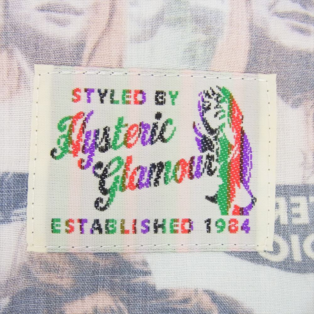 HYSTERIC GLAMOUR ヒステリックグラマー 0141AH06 ガール 総柄 レーヨン 半袖 ハワイアン オープンカラー シャツ FREE【中古】