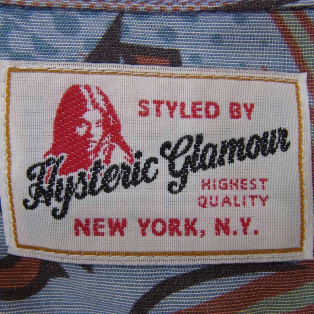 HYSTERIC GLAMOUR ヒステリックグラマー 0143AH08 ガール アメコミ 総柄 長袖 シャツ FREE【中古】