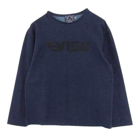EVISU エヴィス EVISU ロゴ 長袖 Tシャツ インディゴブルー系 36【中古】