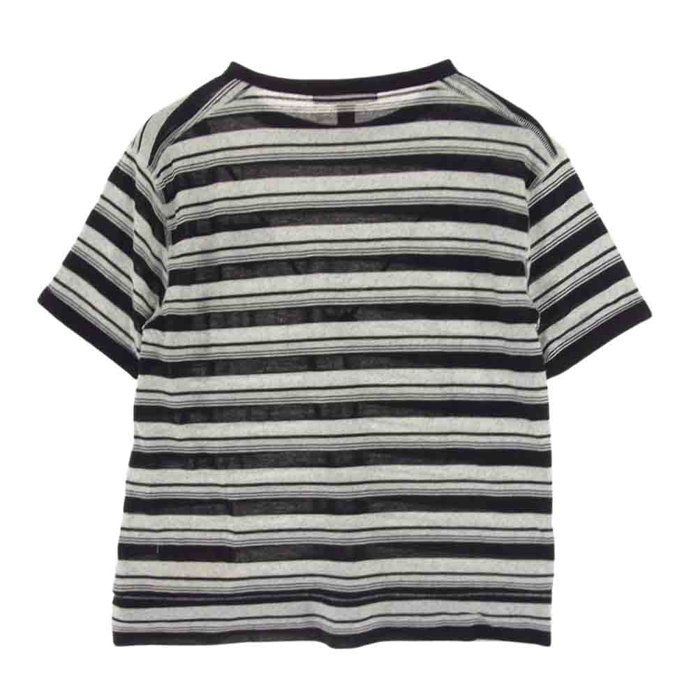 EVISU エヴィス YAMANE ヤマネ カモメ ボーダー 半袖 Ｔシャツ  ブラック系 グレー系 36【中古】