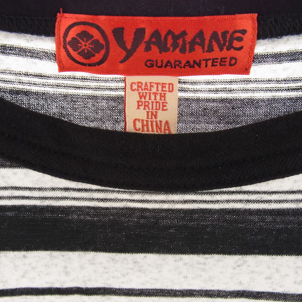 EVISU エヴィス YAMANE ヤマネ カモメ ボーダー 半袖 Ｔシャツ  ブラック系 グレー系 36【中古】